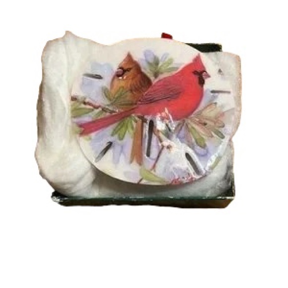 Vintage Other - Red Cardinal Sand Dollar Ornament